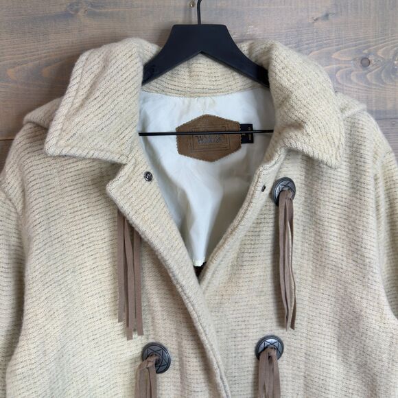 Vintage Woolrich Southwestern Style Wool & Mohair Blanket Coat Women's Medium - Picture 3 of 7